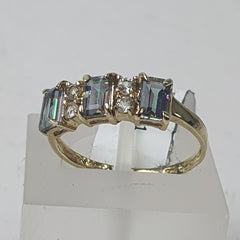 LADIES 9CT CZ RING 1.5GMS Ring Size M / 7 US