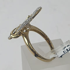 LADIES 9CT DIAMOND BUTTERFLY RING 4.5GMS Ring Size Q 1/2 / 8.5 US