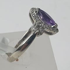 LADIES 9CT DIAMOND RING 2.8GMS Ring Size L / 6 US