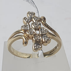 LADIES 9CT DIAMOND RING 2.6GMS Ring Size N / 7 US