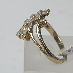 LADIES 9CT DIAMOND RING 2.6GMS Ring Size N / 7 US