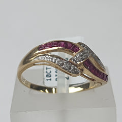 LADIES 10CT DIAMOND RING 2.2GMS Ring Size P / 8 US