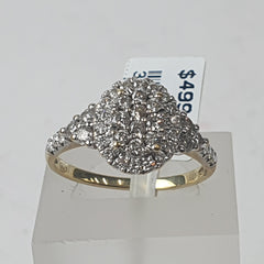 LADIES 9CT DIAMOND RING 2.6GMS Ring Size O / 7.5 US