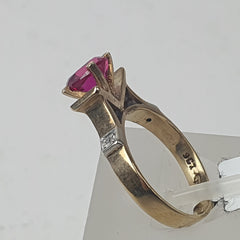 LADIES 9CT DIAMOND RING 2.6GMS Ring Size J / 5 US