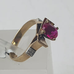 LADIES 9CT DIAMOND RING 2.6GMS Ring Size J / 5 US