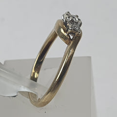 LADIES 9CT DIAMOND RING 2.5GMS Ring Size N 1/2 / 7 US