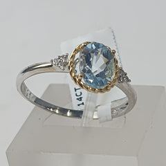 LADIES 14CT DIAMOND RING 2.0GMS Ring Size Q / 8.5 US