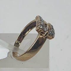 LADIES 9CT CZ BELT RING 2.5GMS Ring Size L / 6.5 US