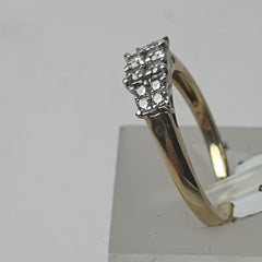 LADIES 9CT DIAMOND RING 2.1GMS Ring Size L / 6 US