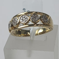 LADIES 9CT DIAMOND RING 3.5GMS Ring Size O / 7.5 US