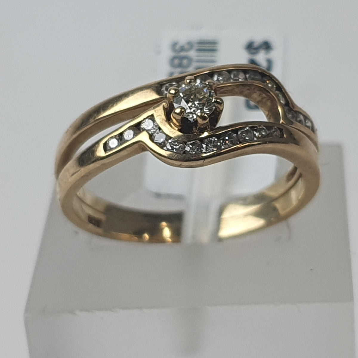 LADIES 9CT DIAMOND 2 RING SET 2.5GMS Ring Size N / 7 US