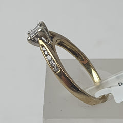 LADIES 9CT DIAMOND RING 1.9GMS Ring Size L / 6 US