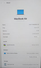 Apple Macbook Air 2024 - 13.6" - M3 Chip - 8GB RAM - 256GB - A3113