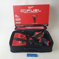 MILWAUKEE - M12 FIW2F12202B - IMPACT WRENCH - 2 X 2AH BATTERY AND CHARGER AND BAG