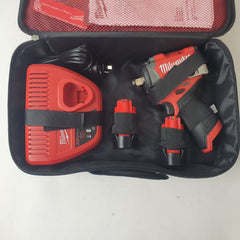 MILWAUKEE - M12 FIW2F12202B - IMPACT WRENCH - 2 X 2AH BATTERY AND CHARGER AND BAG