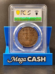 PGCS AU58 Graded 1862 - Gipps land Hardware 1d 1862. Port Albert & Sale Vic.