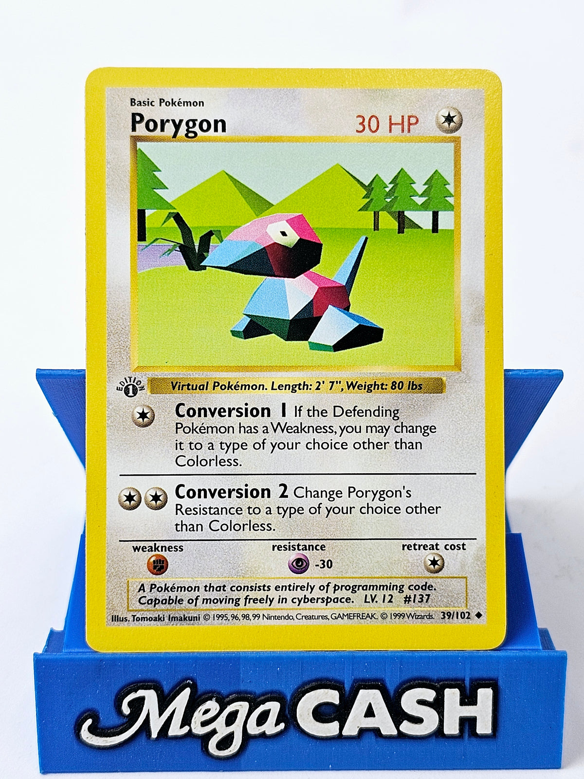 Porygon 39/102 First 1st Edition Shadowless Base Set 1999 NM
