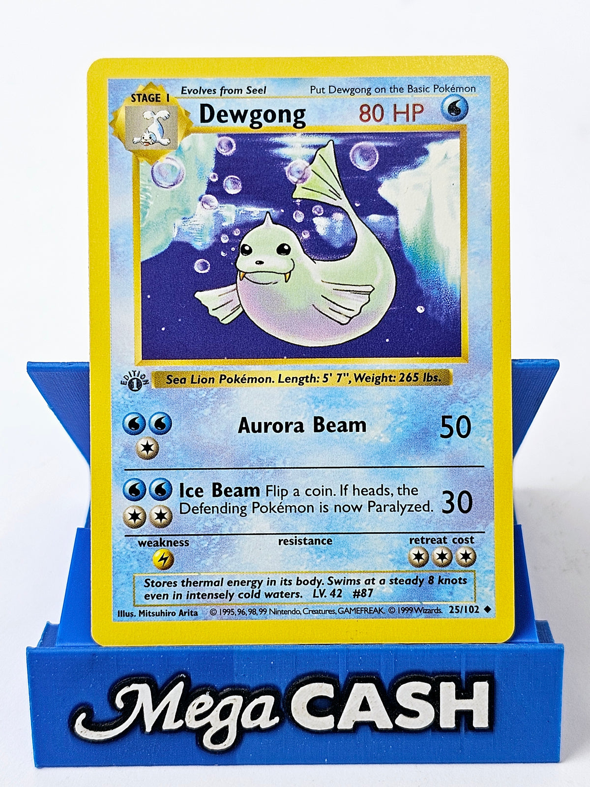 Dewgong 25/102 First 1st Edition Shadowless Base Set 1999 NM