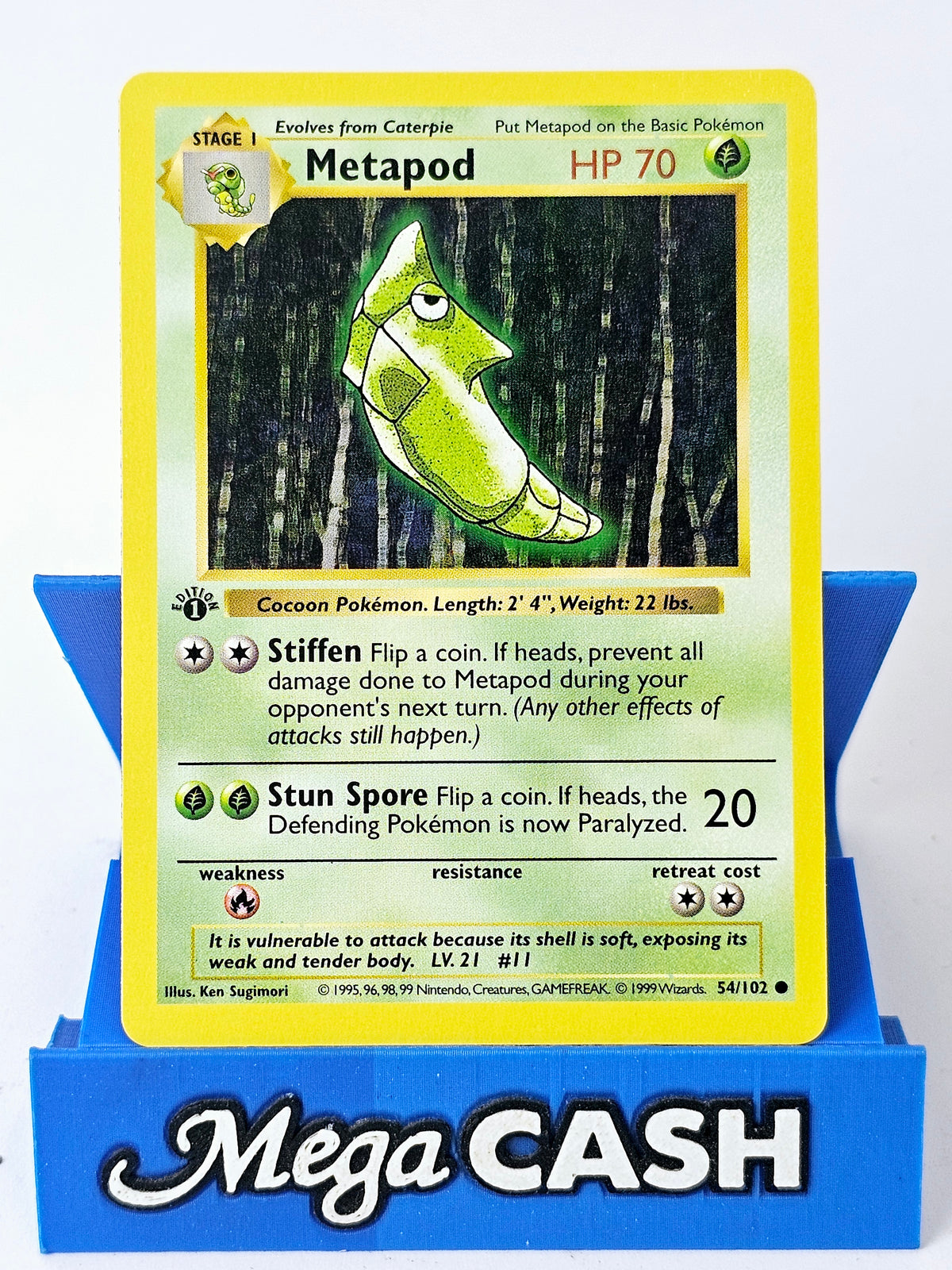 Metapod 54/102 First 1st Edition Shadowless Base Set 1999 NM