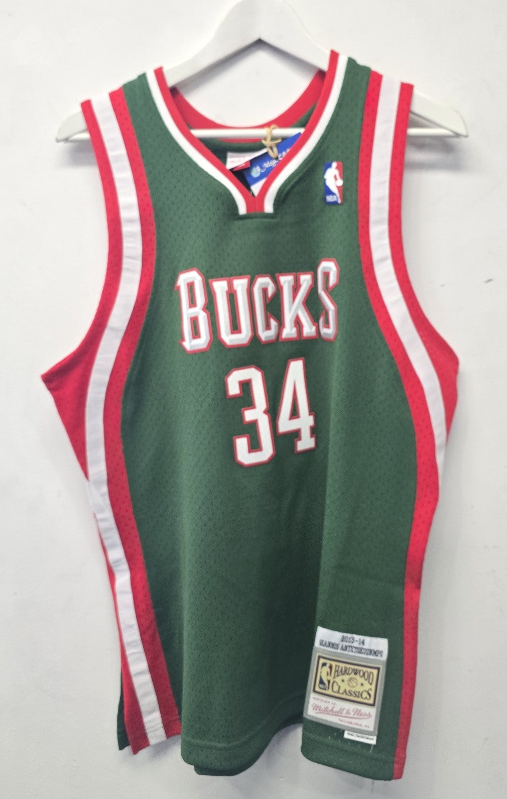 Jersey Milwaukee Bucks - 34 Giannas Antetokounmpo 2013-14 Hardwood Classics - Small Size
