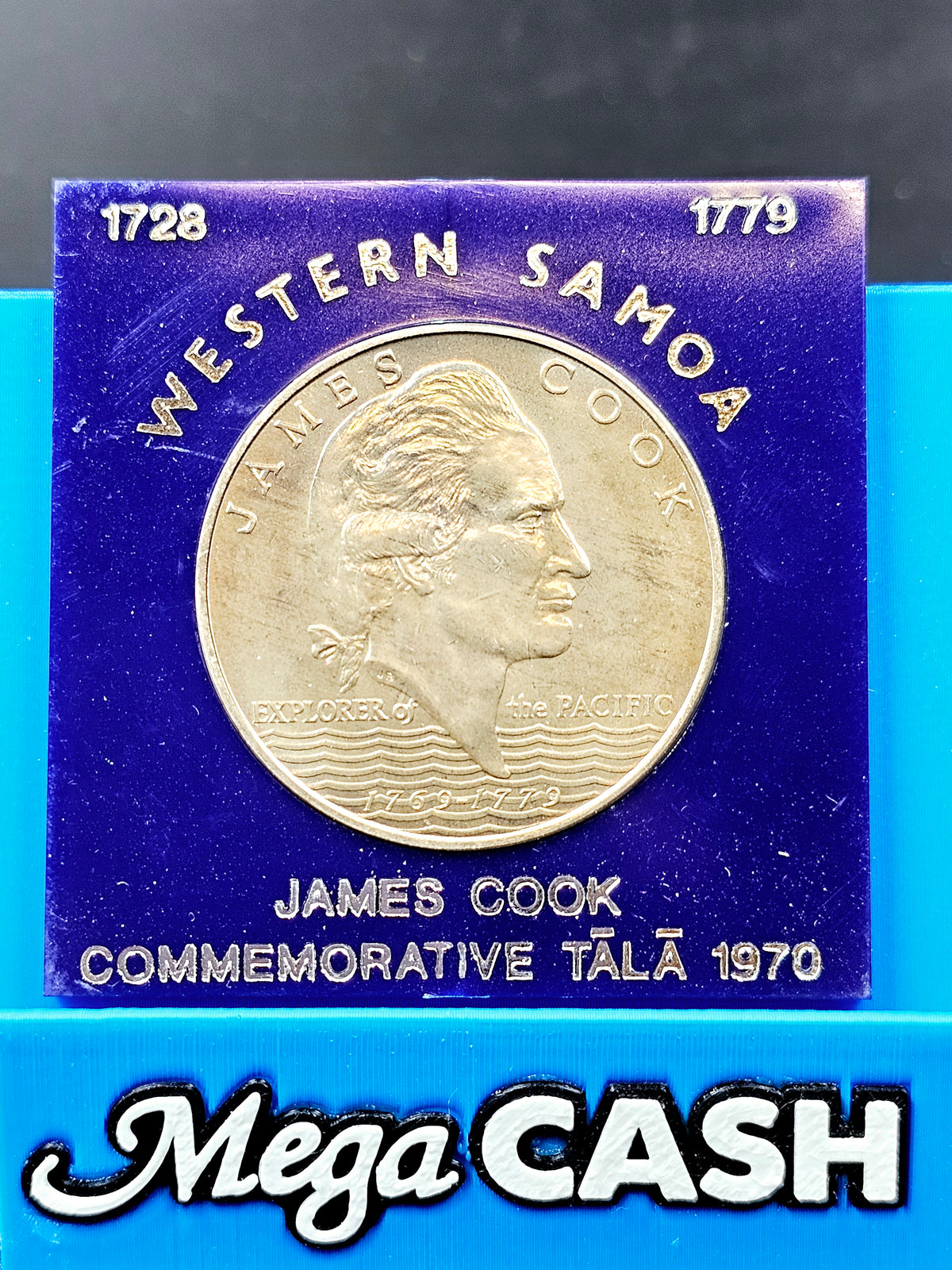 Western Samoa Coin James Cook Explorer of the Pacific / 1728-1779 Commemorative Tala 1970 $1 Dollar Coin