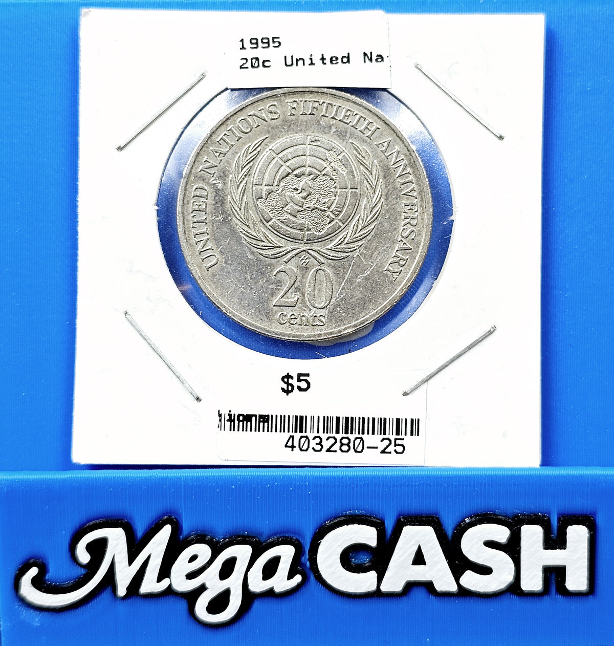 Australia 1995 20 Cent Coin United Nations Fiftieth Anniversary