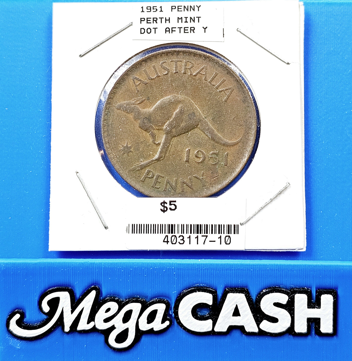 Australia 1951 Penny *Dot After Y*