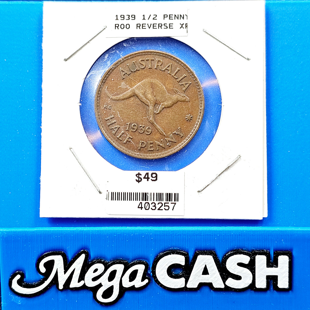 RARE Australia 1939 Half 1/2 Penny Kangaroo Reverse