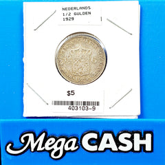 Nederland 1929 1/2 Gulden Coin