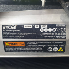 RYOBI - NAIL GUN - RA-NF90-K - Including Case