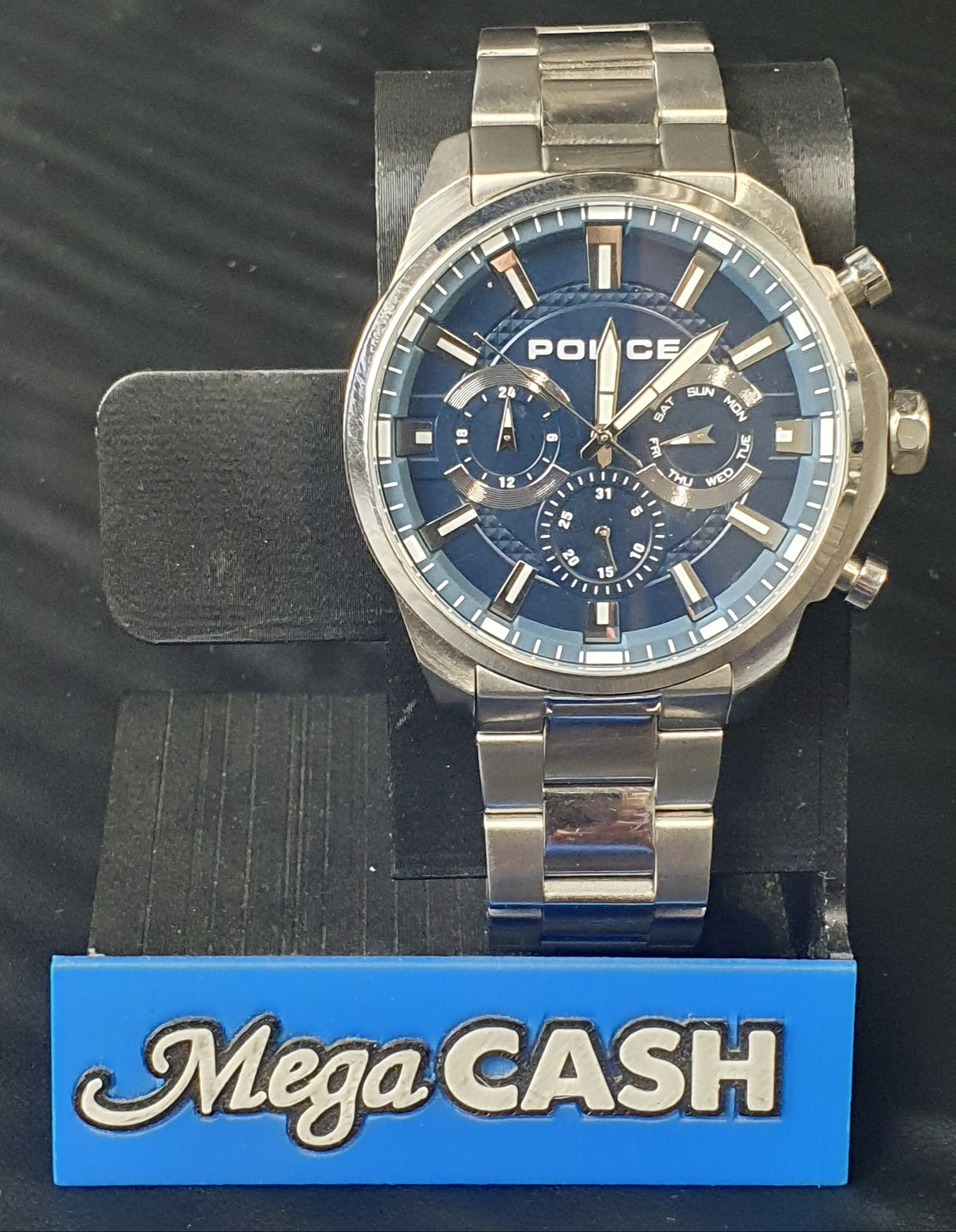 MENS - POLICE WATCH - JK22042 - SILVER STAINLESS STEEL BAND