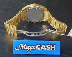 MENS - MICHAEL HILL - ANALOGUE WATCH - 9278 - GOLD METAL BAND