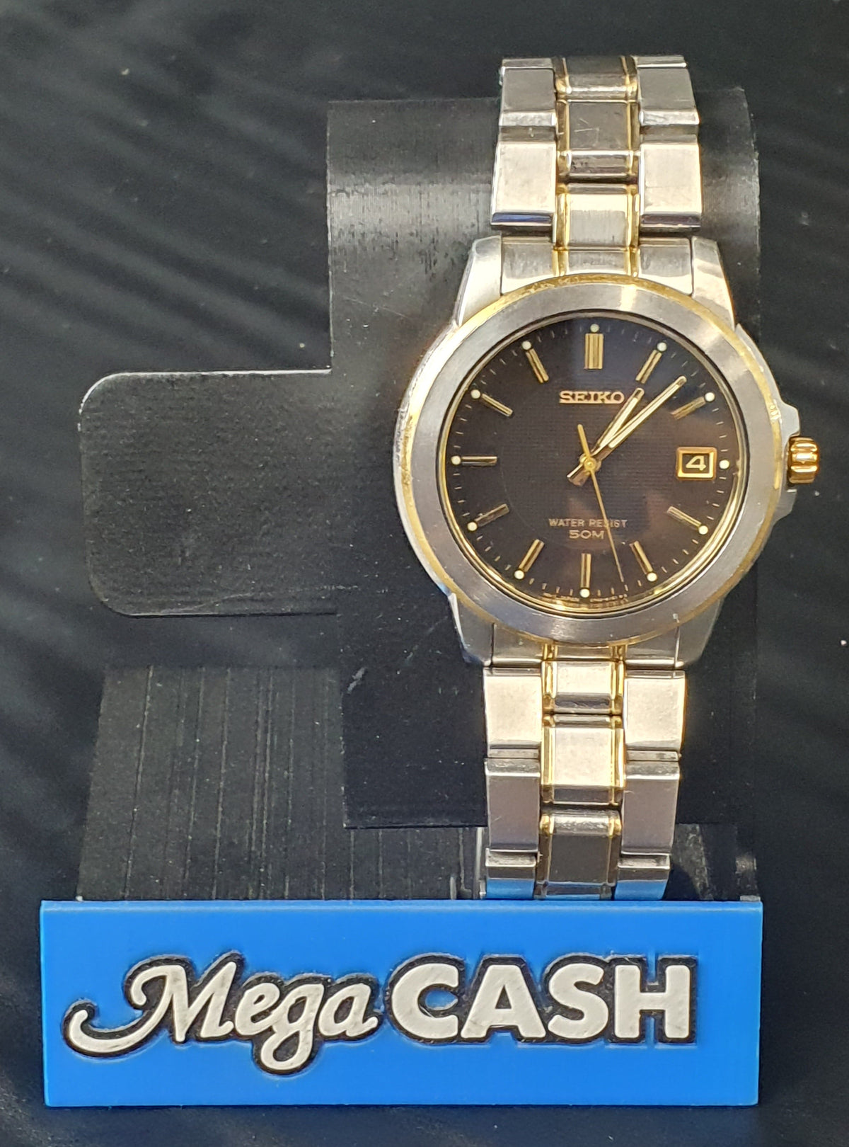 MENS - SEIKO ANALOGUE WATCH - V742-8119 - STEEL BAND