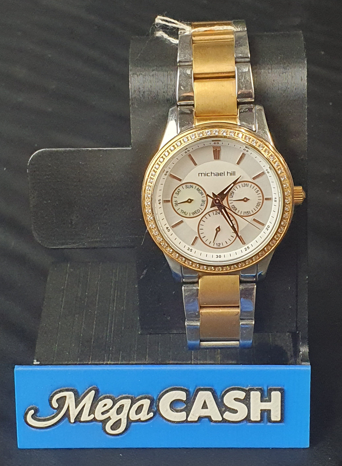 LADIES - MICHAEL HILL - ANALOGUE WATCH - 9441 - GOLD STEEL BAND