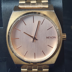 UNISEX - NIXON - ANALOGUE WATCH - MINIMAL - THE TIME TELLER - GOLD METAL BAND