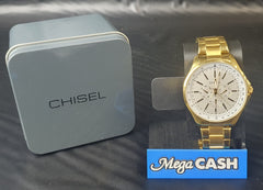 MENS - CHISEL - ANALOGUE WATCH - 5829278 - GOLD STEEL BAND - IN OWN BOX
