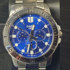 MENS - CASIO - ANALOGUE WATCH - MTP-VD300 - SILVER METAL BAND