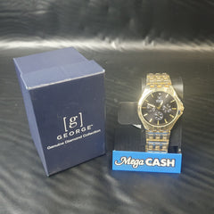 MENS - GEORGE DIAMOND - ANALOGUE WATCH - GWA0038GD - GOLD STAINLESS STEEL BAND - IN BOX