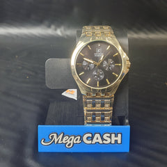 MENS - GEORGE DIAMOND - ANALOGUE WATCH - GWA0038GD - GOLD STAINLESS STEEL BAND - IN BOX