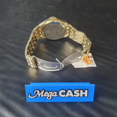 MENS - GEORGE DIAMOND - ANALOGUE WATCH - GWA0038GD - GOLD STAINLESS STEEL BAND - IN BOX