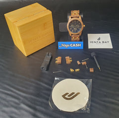 MENS - JENTA BAY - ANALOGUE WATCH - WOOD BAND - IN OWN BOX