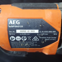 AEG - 18V 125mm Fusion ANGLE GRINDER - A18FSAG125 - SKIN ONLY