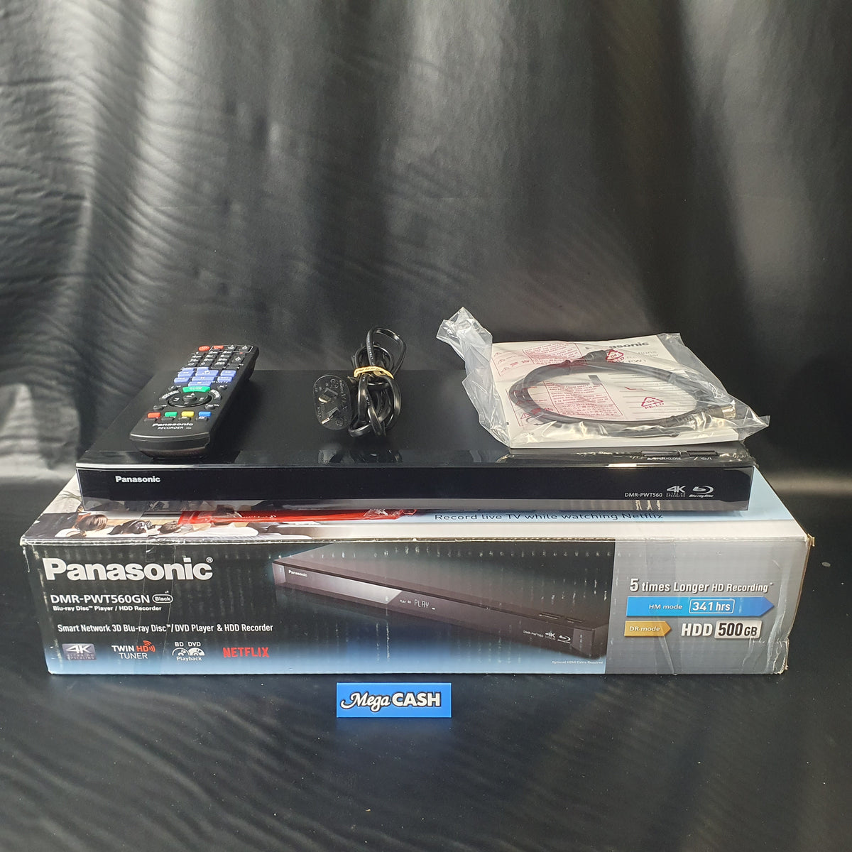 PANASONIC - DVD Player and HDD Recorder with Twin HD Tuner - DMR-PWT560GN