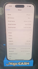 Apple iPhone 14 Pro 256GB - Unlocked - A2890 | MQ1F3ZP/A