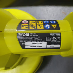 Ryobi - 18V ONE+ Cordless Garden Blower OBL1820S + 6.0Ah Battery & Charger