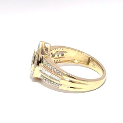 9ct Yellow Gold Pear-Shaped Diamond Cluster Ring