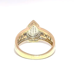 9ct Yellow Gold Pear-Shaped Diamond Cluster Ring
