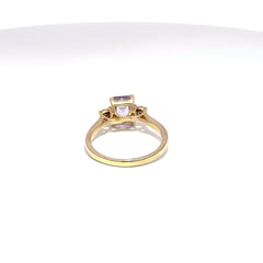 10ct Yellow Gold Emerald-Cut Purple Multistone Ring