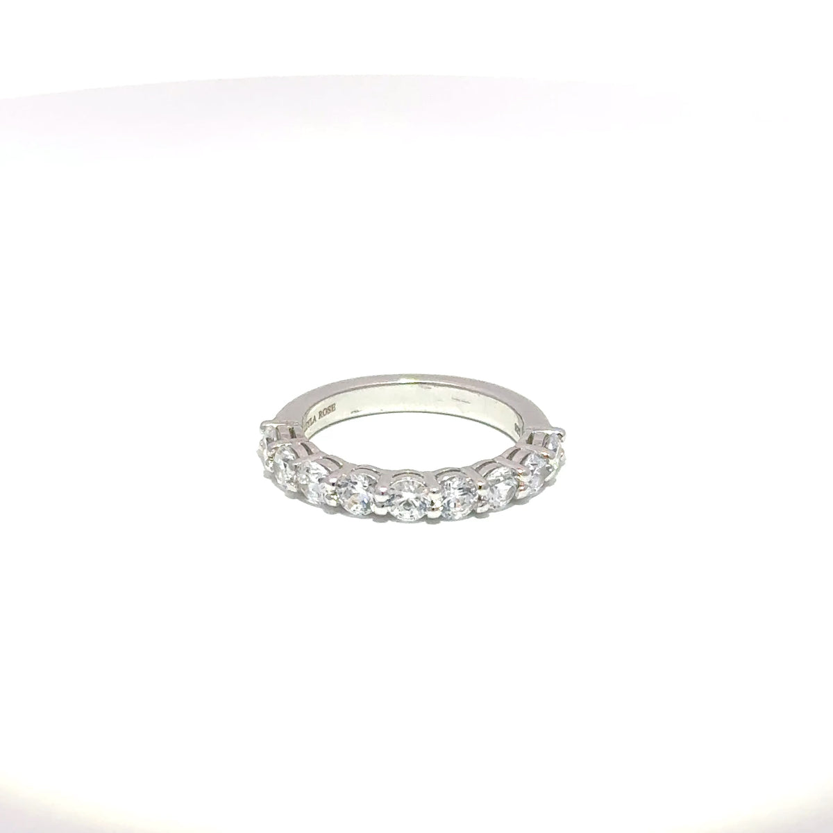 Silver Round Cubic Zirconia Half-Eternity Ring