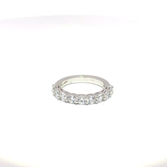 Silver Round Cubic Zirconia Half-Eternity Ring